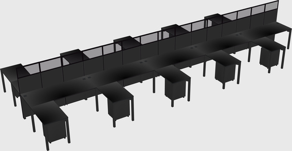 Shared l-shape cubicle