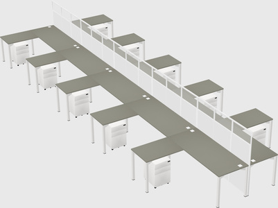 Shared l-shape cubicle