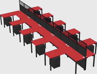 Shared l-shape cubicle