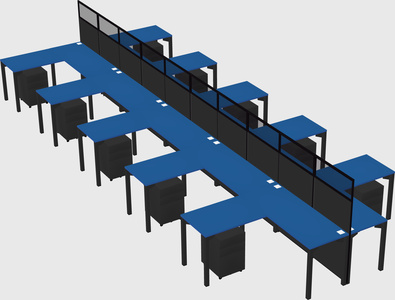 Shared l-shape cubicle