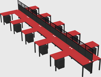 Shared l-shape cubicle