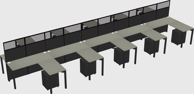 Shared l-shape cubicle