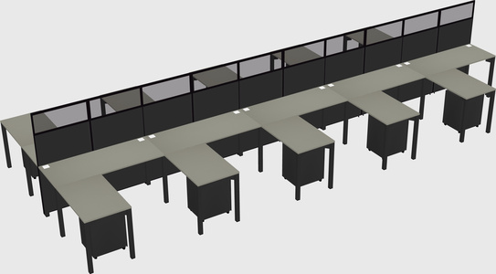 Shared l-shape cubicle