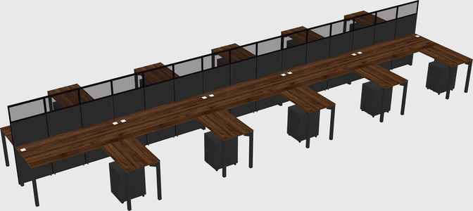 Shared l-shape cubicle