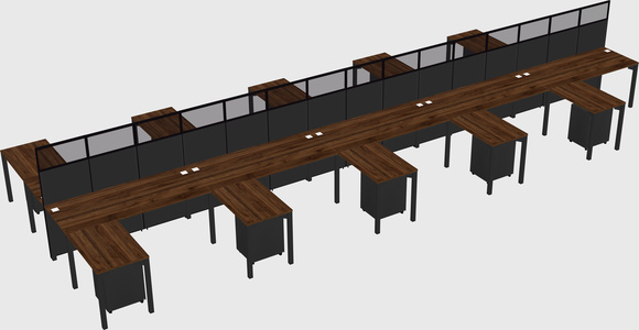 Shared l-shape cubicle