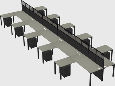 Shared l-shape cubicle