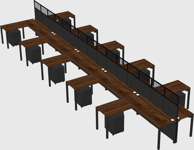 Shared l-shape cubicle