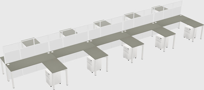 Shared l-shape cubicle