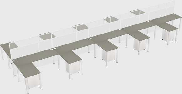 Shared l-shape cubicle