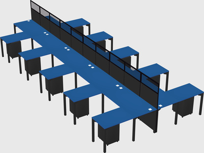 Shared l-shape cubicle