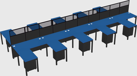 Shared l-shape cubicle