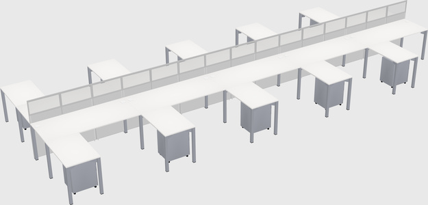 Shared l-shape cubicle