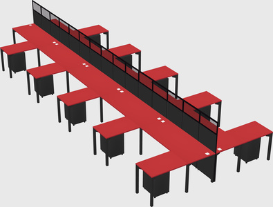 Shared l-shape cubicle