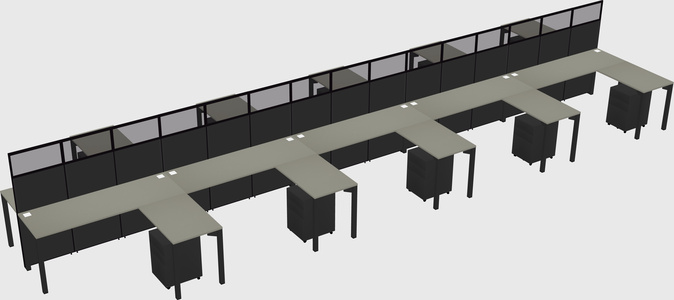 Shared l-shape cubicle
