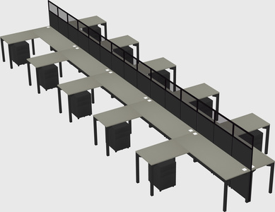 Shared l-shape cubicle