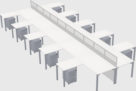 Shared l-shape cubicle