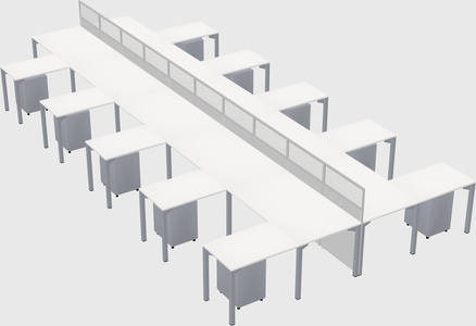 Shared l-shape cubicle