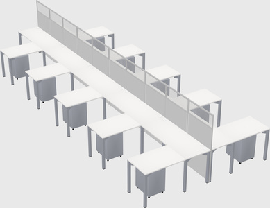 Shared l-shape cubicle