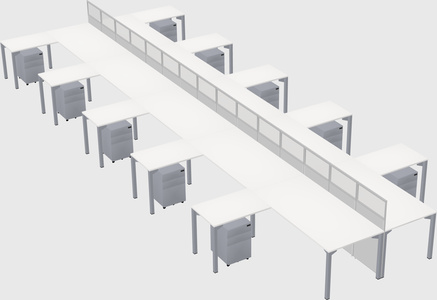 Shared l-shape cubicle