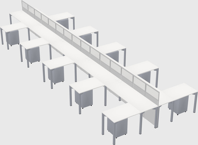 Shared l-shape cubicle