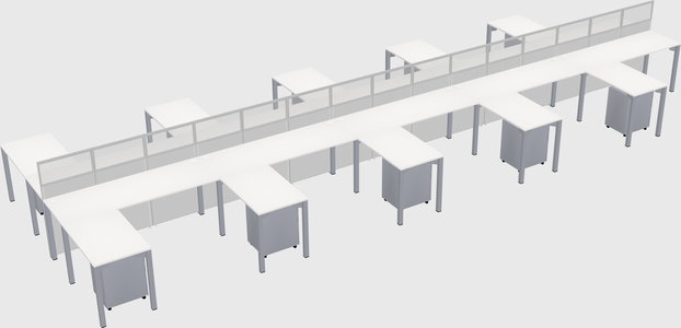Shared l-shape cubicle