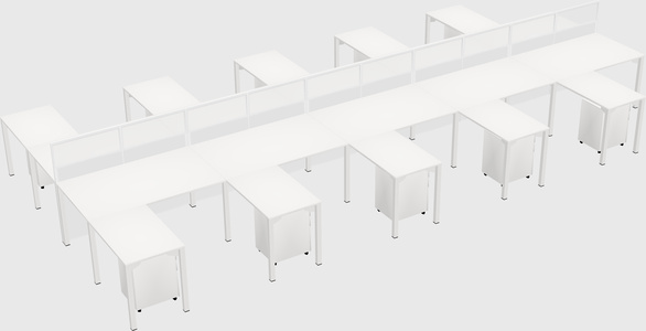 Shared l-shape cubicle