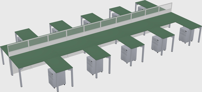 Shared l-shape cubicle