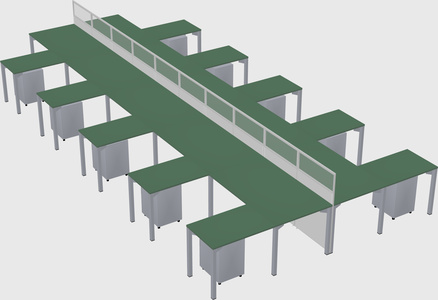 Shared l-shape cubicle