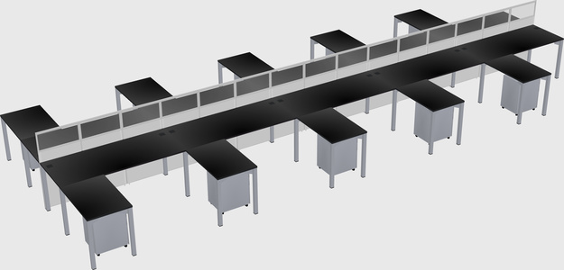 Shared l-shape cubicle