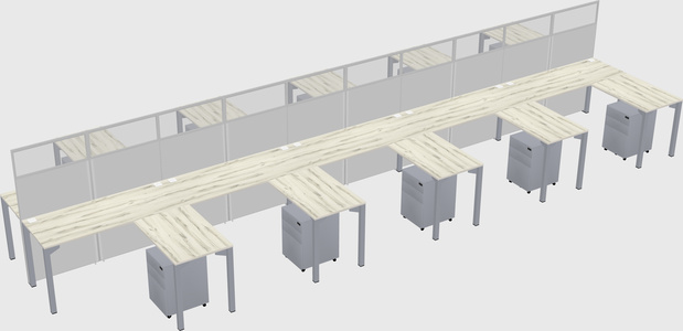 Shared l-shape cubicle