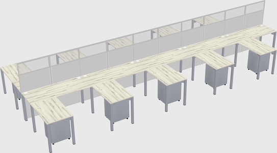 Shared l-shape cubicle