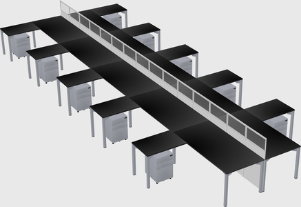 Shared l-shape cubicle
