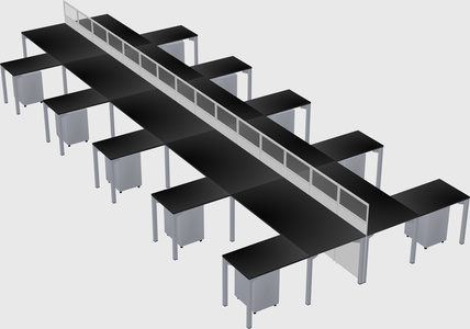 Shared l-shape cubicle