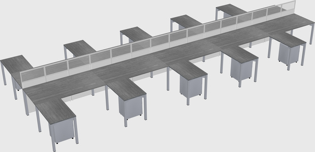 Shared l-shape cubicle