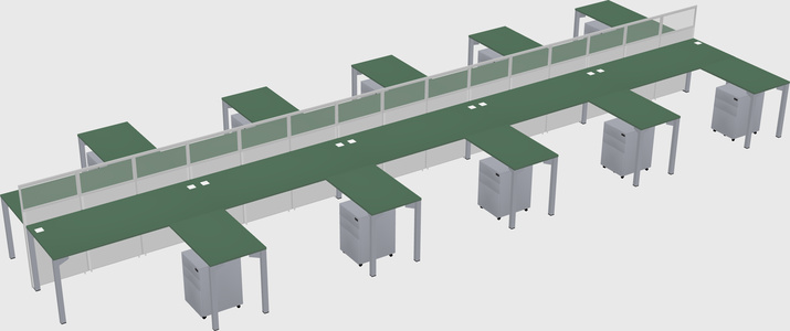 Shared l-shape cubicle