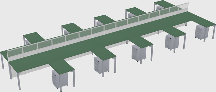 Shared l-shape cubicle