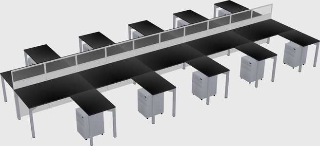 Shared l-shape cubicle