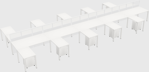 Shared l-shape cubicle