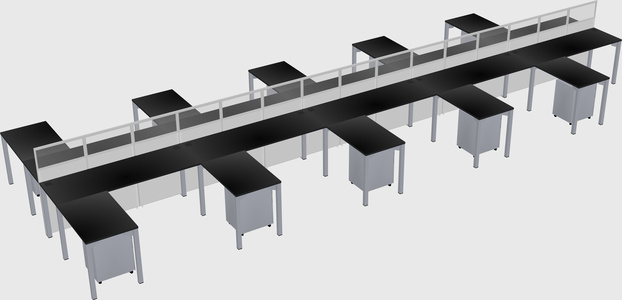 Shared l-shape cubicle