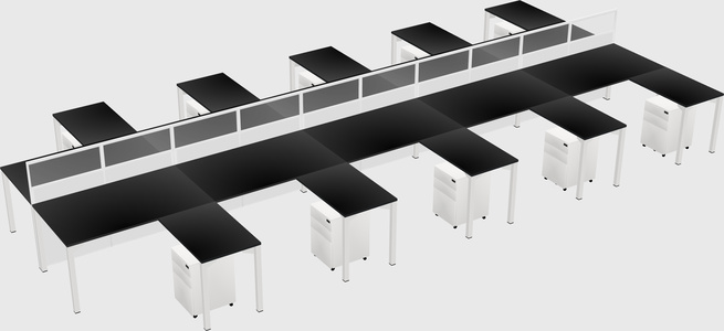 Shared l-shape cubicle