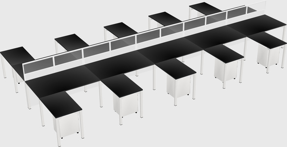 Shared l-shape cubicle