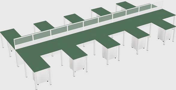Shared l-shape cubicle