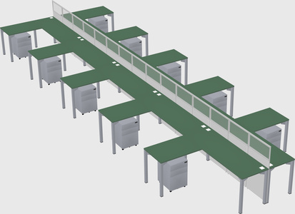 Shared l-shape cubicle