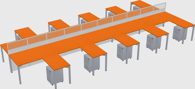 Shared l-shape cubicle