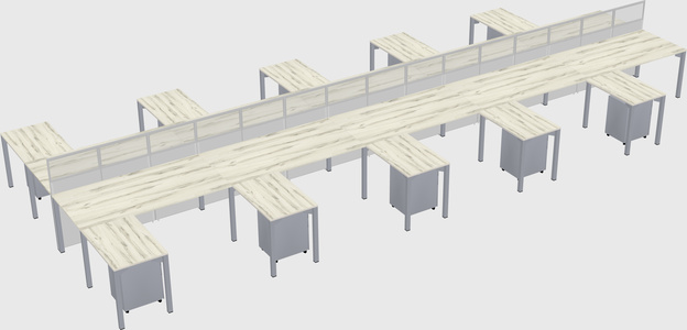Shared l-shape cubicle