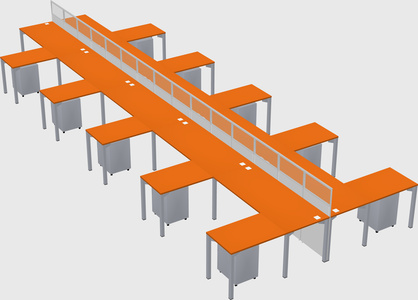 Shared l-shape cubicle