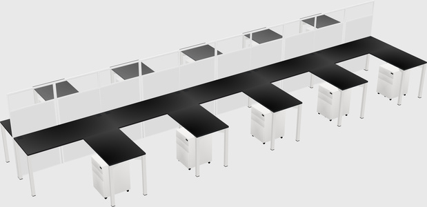Shared l-shape cubicle