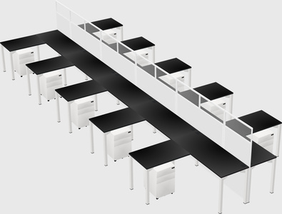 Shared l-shape cubicle