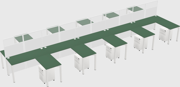 Shared l-shape cubicle