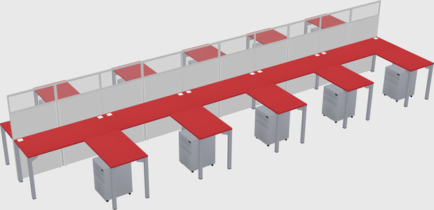 Shared l-shape cubicle